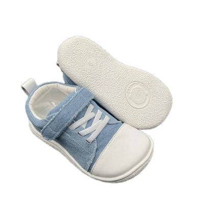 Tipsietoes New 2025 Genuine Leather Shoe For Girls And Boys Kids Barefoot Sneaker Light Weight Minimalist Elastic Double Strape.