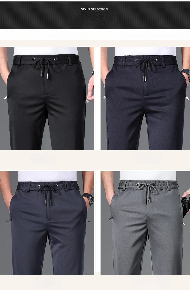 Big Size 10XL Winter Pants Men Fleece Lined Elastic Waist Strtch Trousers Male Thick Warm Straight Business Work Wear Plus Large.