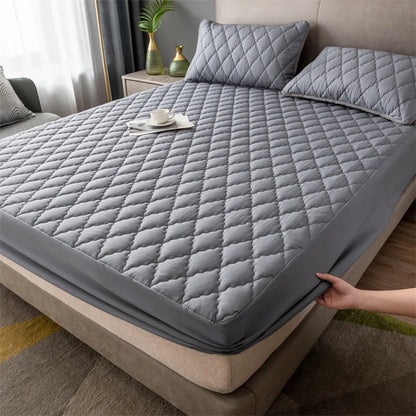 Home Mattress Cover Waterproof Thickened Quilted Waterproof Bed Cover Breathable Mattress Protector Fitted Sheet No Pillowcases.