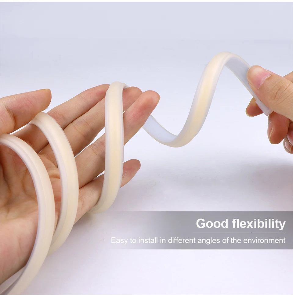 35M Neon Soft Tube Cob LED Strip Light Super Bright 320LEDs/m RA90 with Switch EU/US Plug Waterproof Outdoor Decor 110V 220V.