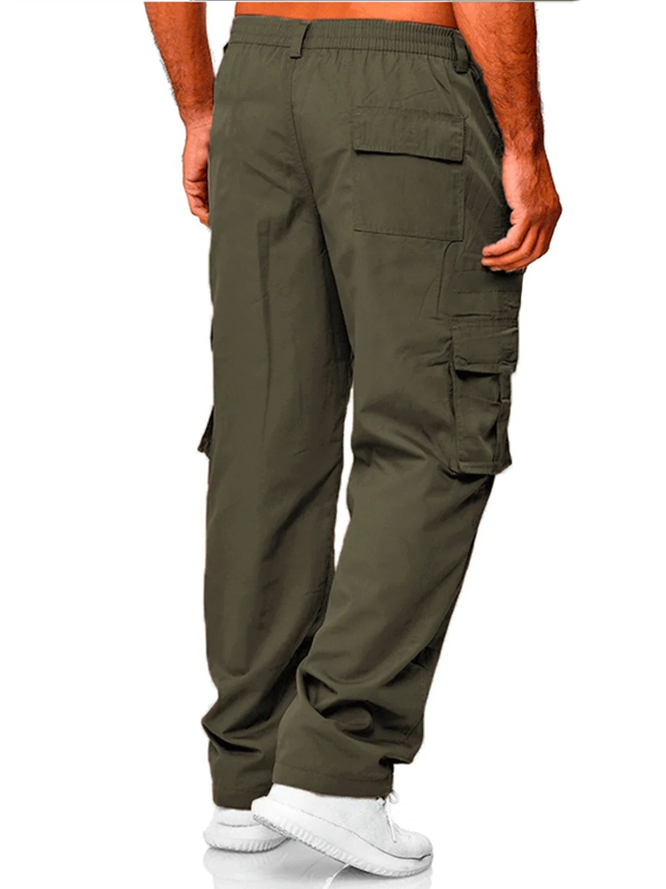 Men's Cargo Pants Sweatpants Outdoor Loose Straight Long Trousers Summer Casual Multi-Pocket Durable Workwear Male Trousers.