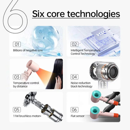 1.8m Professinal Leafless Hair Dryer Electric Hair Dryer High Speed 1600W Negative 200 Million Anion Blow Dryer Silent Hair Drye