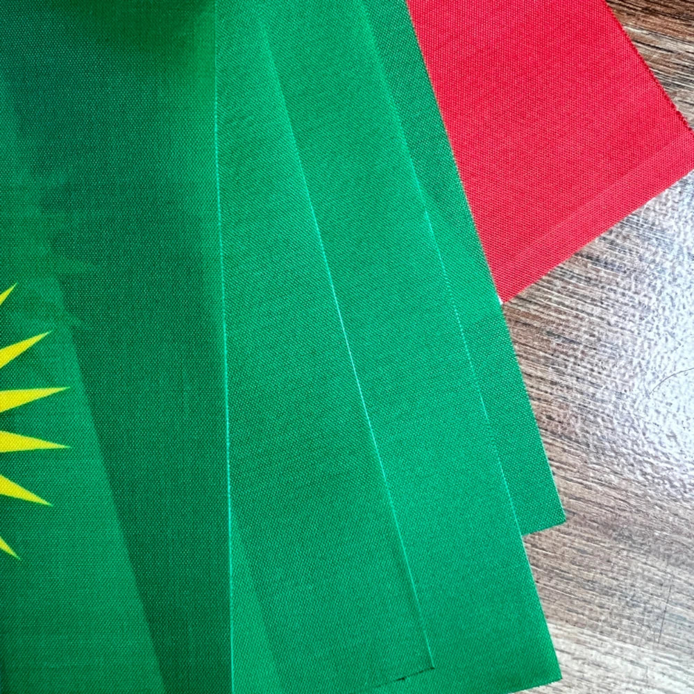 14 x21cm，5/15/50/100pcs， Kurdish hand flag waving National Kurdistan bannerplastic Stick.