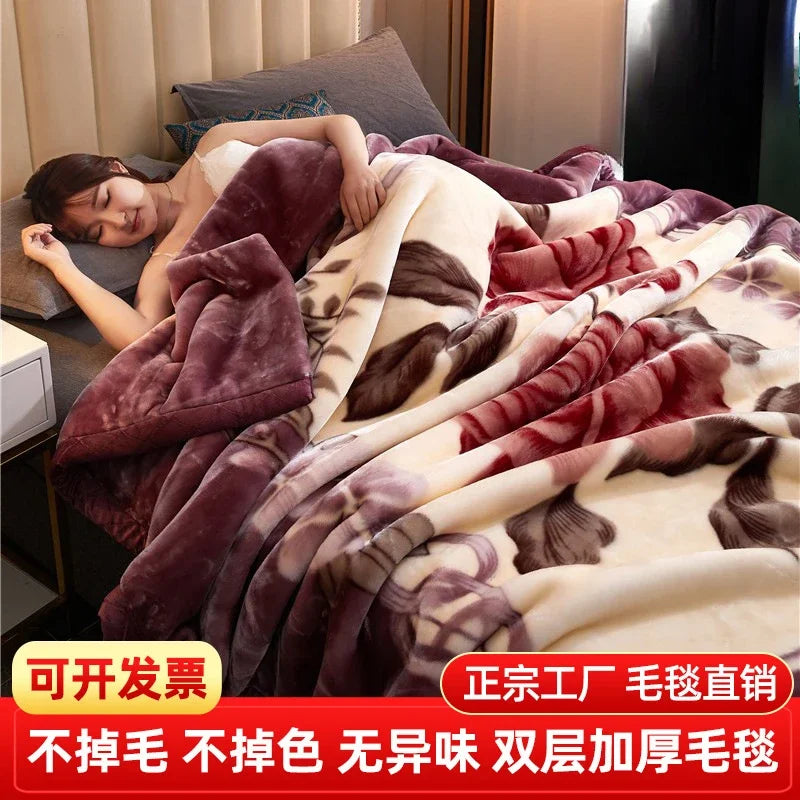 Double layer thickened to 6kg  - et quilt autumn and winter warm fleece wedding  - et cushion bedding.