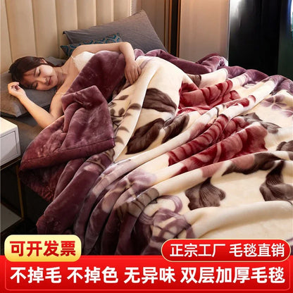 Double layer thickened to 6kg  - et quilt autumn and winter warm fleece wedding  - et cushion bedding.