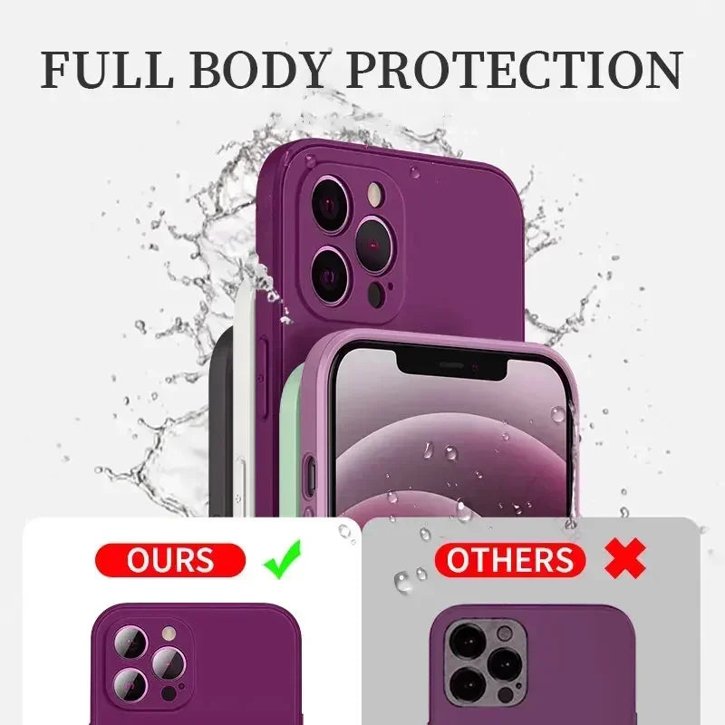 Official Phone Case For IPhone 17 Air 16 15 14 13 11 12 17 Pro Max Plus Silicone Solid Color Fall and Collision Protection Cover.