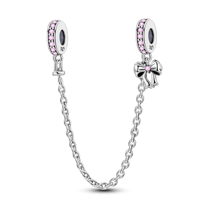 Silver Clasp 925 Sterling Silver CZ pave Clip Charms Daisy Beads Stopper Safety Chain fit Original Bangle Bracelet Jewelry Clip