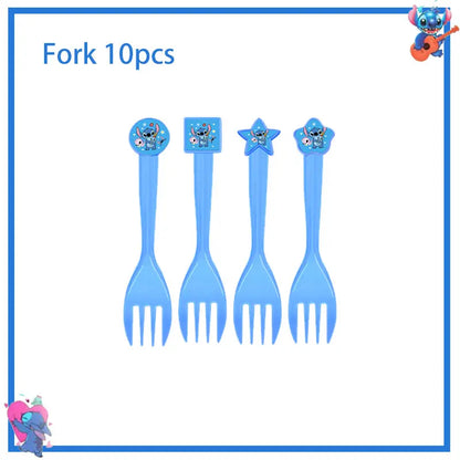 Disney Stich Geburtstag Party Dekorationen Blau Thema Geschirr Tischdecke Banner Hängende Spirale Für Kinder Event Liefert