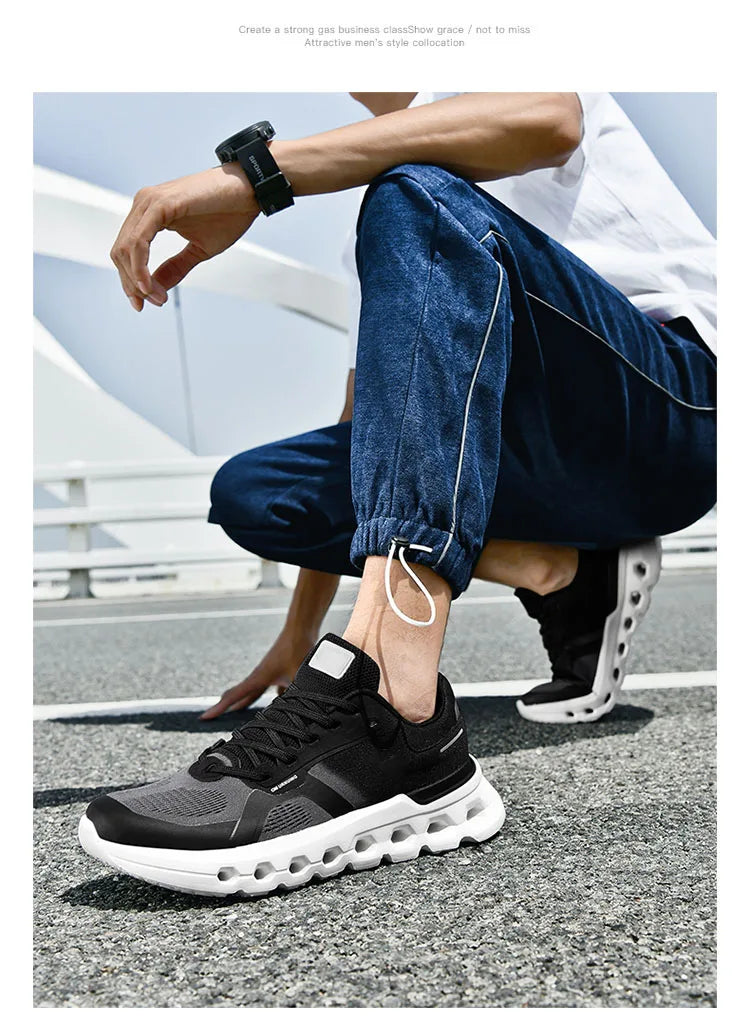 2025 Summer Cushion Men's Running Shoes Breathable Mesh Brand Sneakers Men Jogging Shoes Lightweight Non-Slip Men Athletic Shoes.