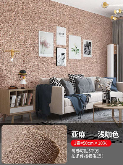 10m Self Adhesive 3d wall panel Wallpaper Foam Soundproof Waterproof 3D Wall Sticker New Design Bedroom Wallpaper Thickening