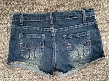 Summer Korean Sexy Low Waist Women Denim Shorts American Lady Y2K Elastic Slim Fit Hot Pants Female Embroidery Wrapping Jeans.