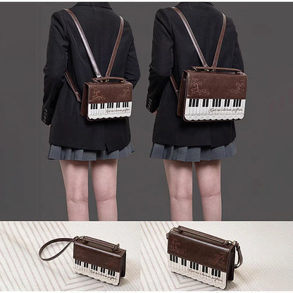 Fashion Polka Dot Ladies Piano Bag New Style Niche Underarm Shoulder Bag Sweet Personality Piano Backpack Women's Bag Square Bag