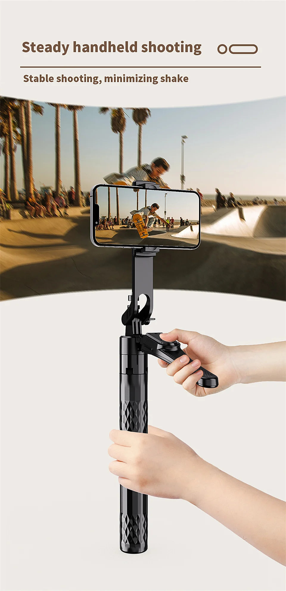 FGCLSY new 360° Rotation Gimbal Stabilizer ,Selfie Stick Tripod for Smartphone Camera With Bluetooth shutter Stabilizer for Live.