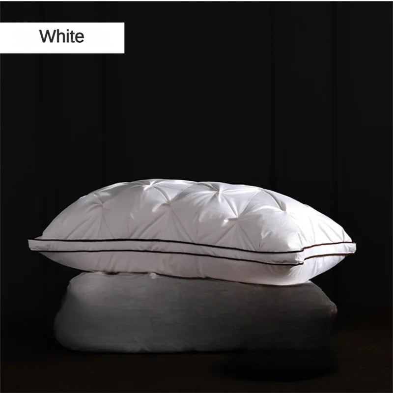 95% Goose Down Pillow White Cotton PillowCover Rectangle Bedroom Sleep 5-Star Hotel Pillow Low-Mid-high Pillows for Sleeping.