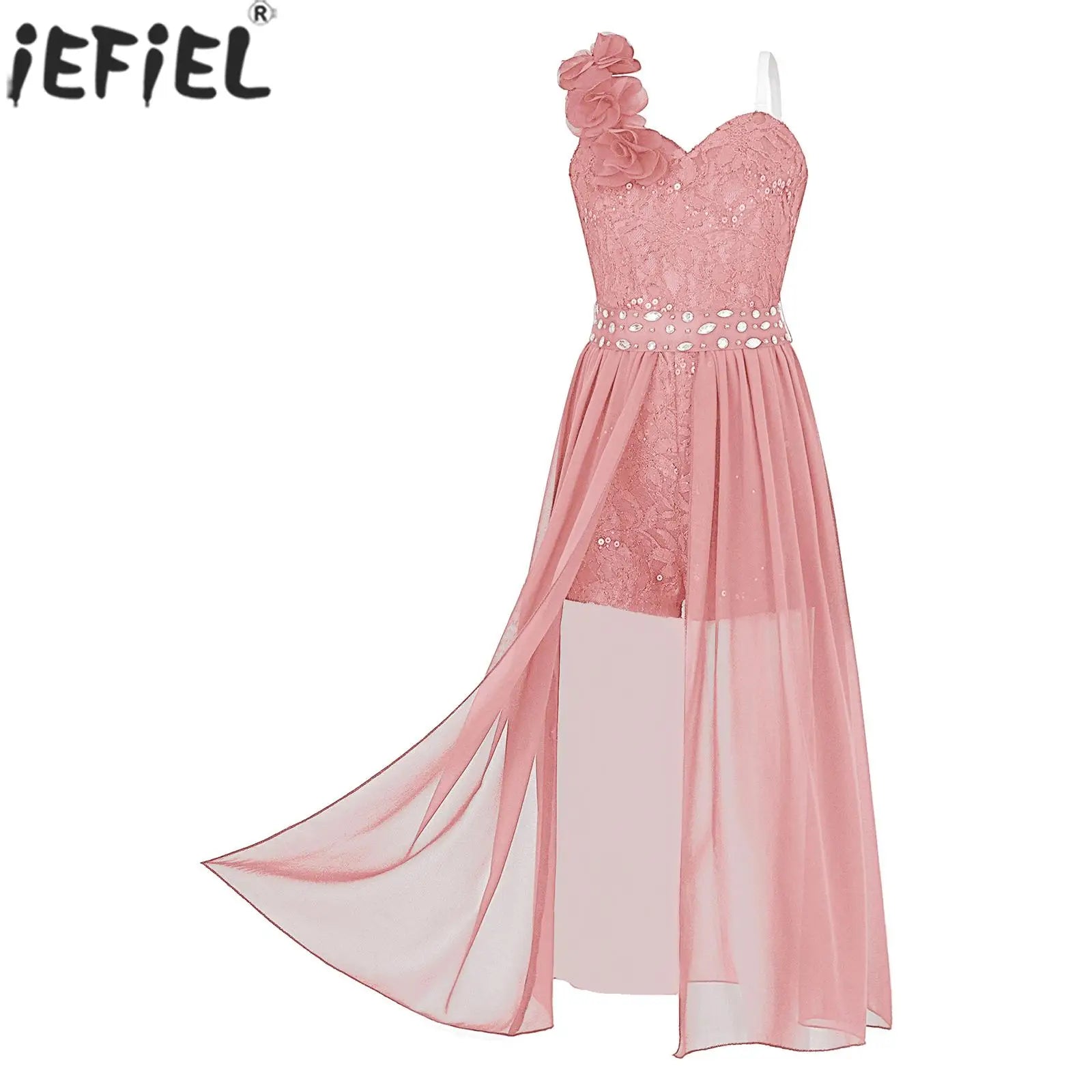 Elegantes Partykleid für Mädchen, Hochzeit, Geburtstag, Abschlussball, Bühne, Festzug, glänzende Pailletten, Perlenapplikation, Spitze, Chiffon, Overall-Kleider.