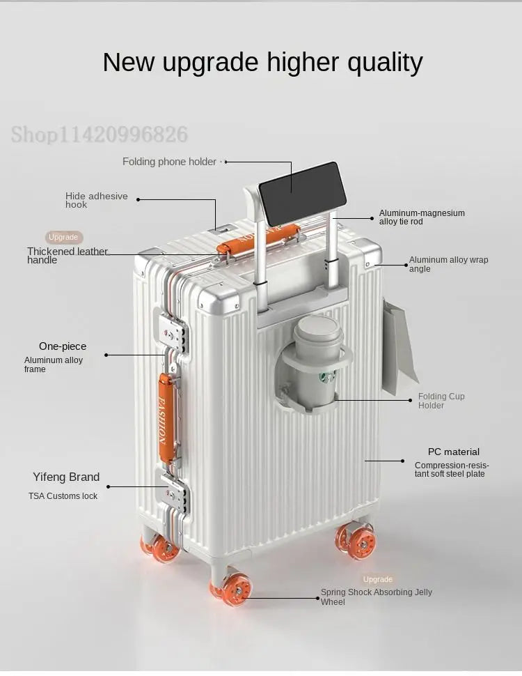 20-Zoll-Kompaktgepäck 26-Zoll-Trolley-Koffer mit großem Fassungsvermögen und Aluminiumrahmen für Männer und Frauen Reisekoffer.