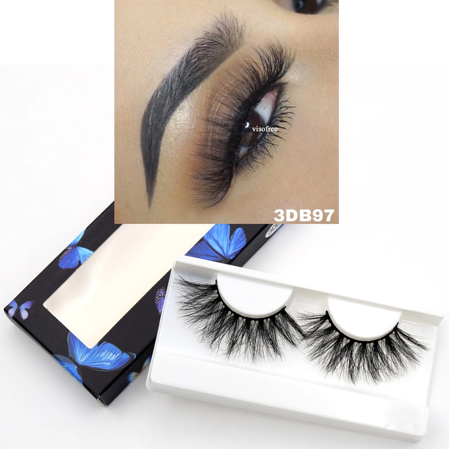 Visofree Eyelashes 3D Mink Eyelashes Long Lasting Mink Lashes Natural Dramatic Volume Eyelashes Extension False Eyelashes D08.