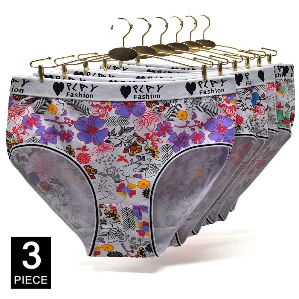 Women Briefs Cotton Panties Plus Size Underwear Woman Knickers Lady Lingerie Girl intimate Large 3 Pieces/lot.