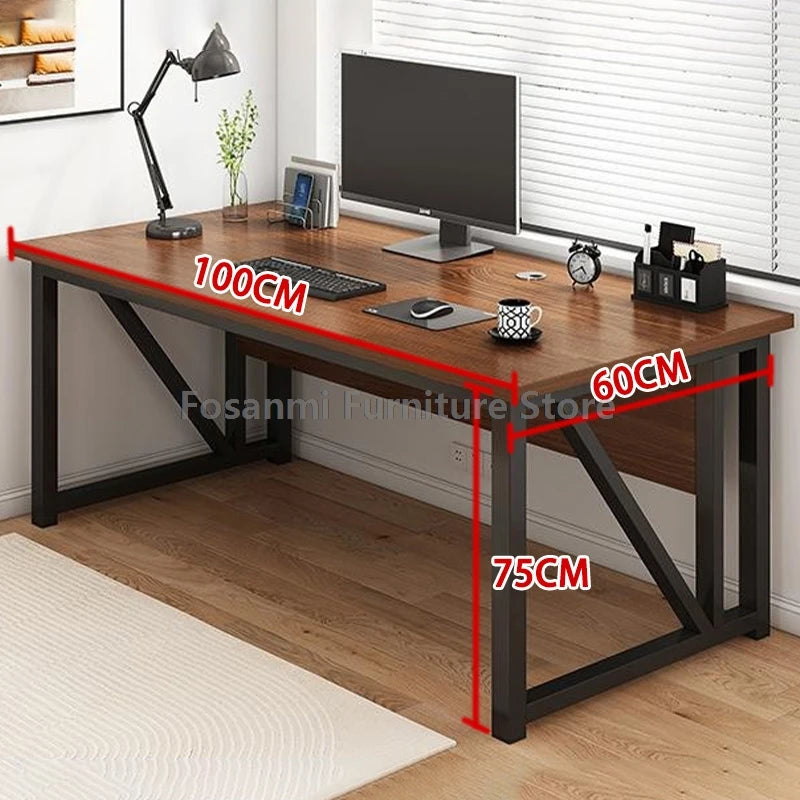 Robuster Büroschreibtisch im Industriestil mit Stahlrahmen, 39 x 23 Zoll, breiter Tisch für das Schreiben von Gaming, moderne Arbeits-Computertische