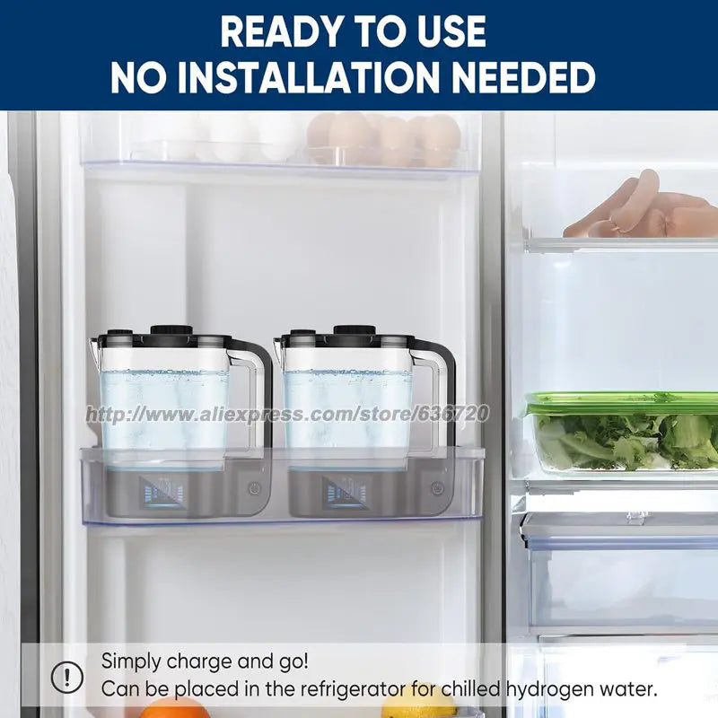 W102 Hydrogen Water Bottle Generator 64 Ounces Hydrogen Water Ionizer Pitcher Generator Machine with PEM Concentrator Technology.