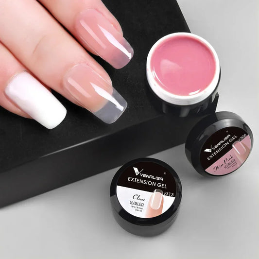 Venalisa Camouflage Nail Gel 15ml Soak Off UV LED Nail Polish Builder Construction Extend Semi Transparent  Jelly Poly Nail Gel.