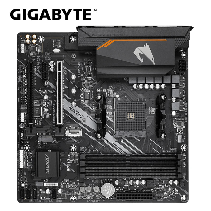 GIGABYTE New B550M AORUS ELITE Motherboard Micro-ATX Socket AM4 For Ryzen 5000 4000 3000 Series CPU Dual Channel DDR4 SATA3 M.2.