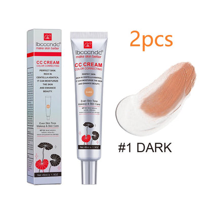 45ml Color Correcting CC Cream Facial Centella Asiatica Repair BB Cream Natural Concealer Whitening Liquid Foundation Cosmetics