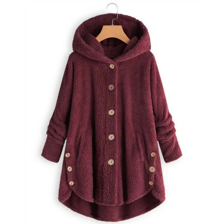 Herbst Wintermantel Frauen warme Teddybär Mantel Woll jacke weibliche Plüsch mantel Kapuzen jacke neue Damen mäntel einfarbige Jacke