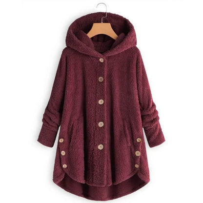Herbst Wintermantel Frauen warme Teddybär Mantel Woll jacke weibliche Plüsch mantel Kapuzen jacke neue Damen mäntel einfarbige Jacke