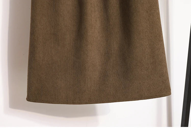 2025 Autumn Winter Plus Size Skirts Women High Waist Solid A-line Skirt Back Slit Korean Thick Elegant Fleece-lined Style Skirts.