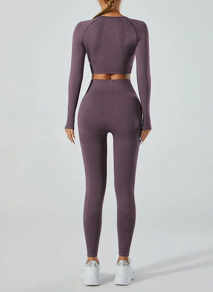 In-stock Women's Yoga Suit Five-piece Set Seamless Fitness Wear For Running Sports Top Leggings From Mainland China