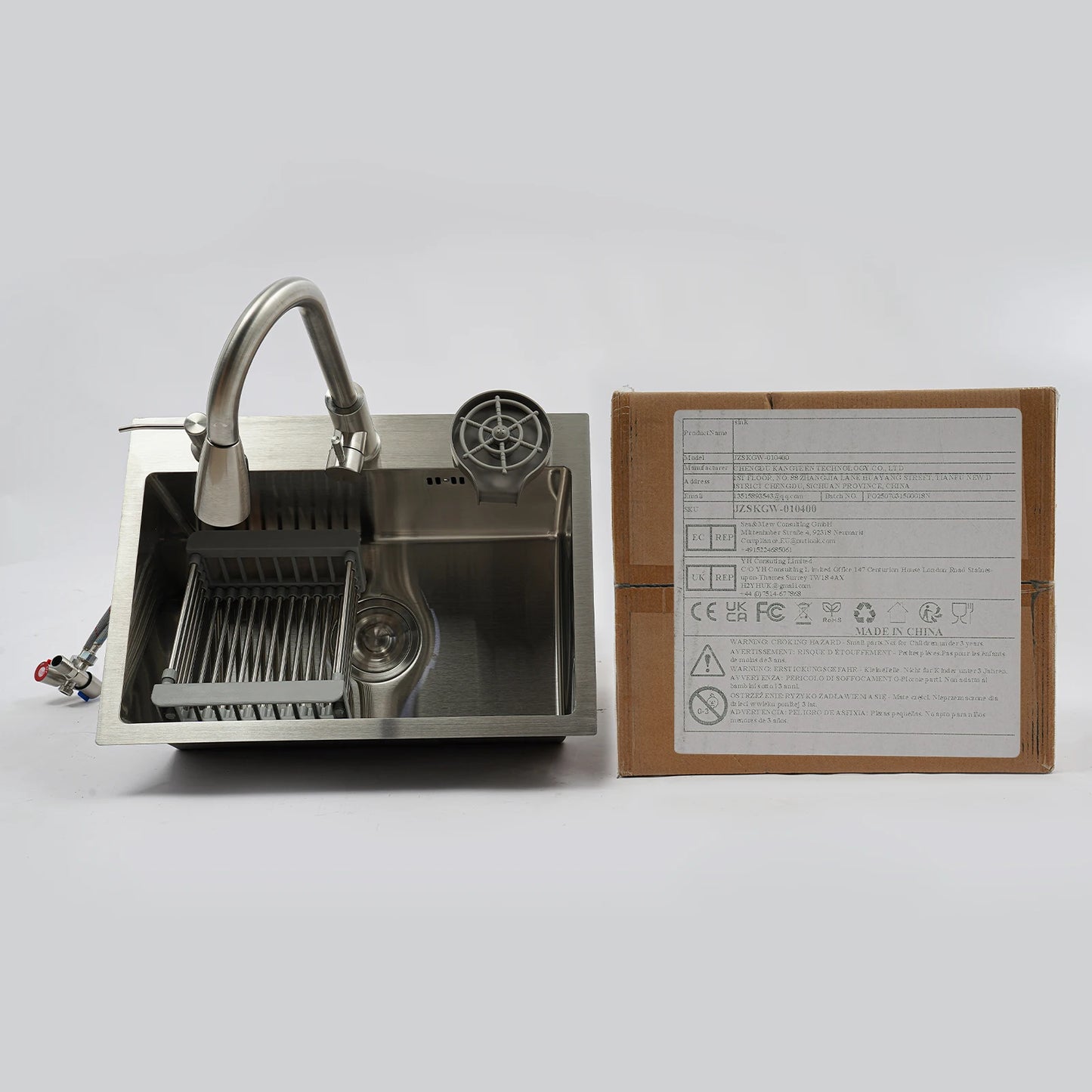 Stainless Steel Multifunctional Sink With Faucet Kitchen Sink Under Table Sink Large Sink