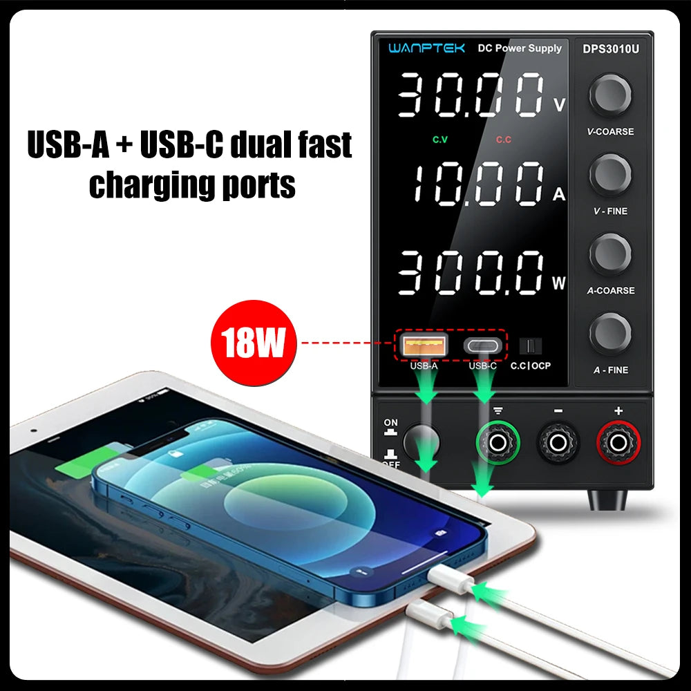 NANKADF DC laboratory power supply 30V 10A bench power supply encoder regulates voltage and current Dual input voltage 220V/110V.