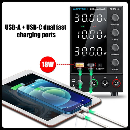 NANKADF DC laboratory power supply 30V 10A bench power supply encoder regulates voltage and current Dual input voltage 220V/110V.