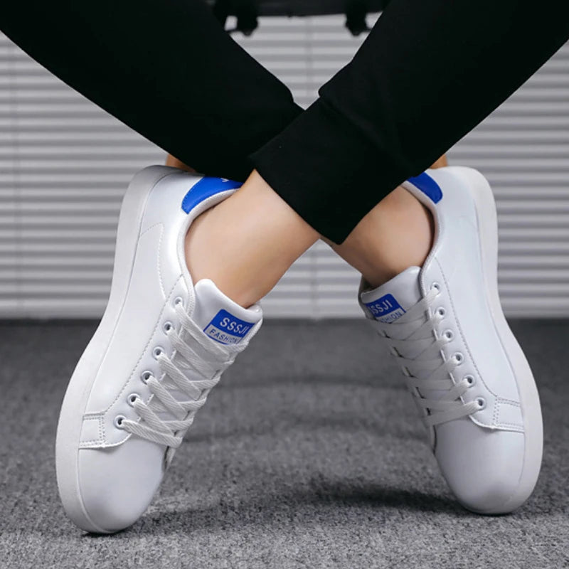 High Quality Men Sneakers Leather Outdoor Casual Shoes Lace-up Hot Sale Mens Vulcanized Shoes Trendy Men Shoes New Tenis Hombres.