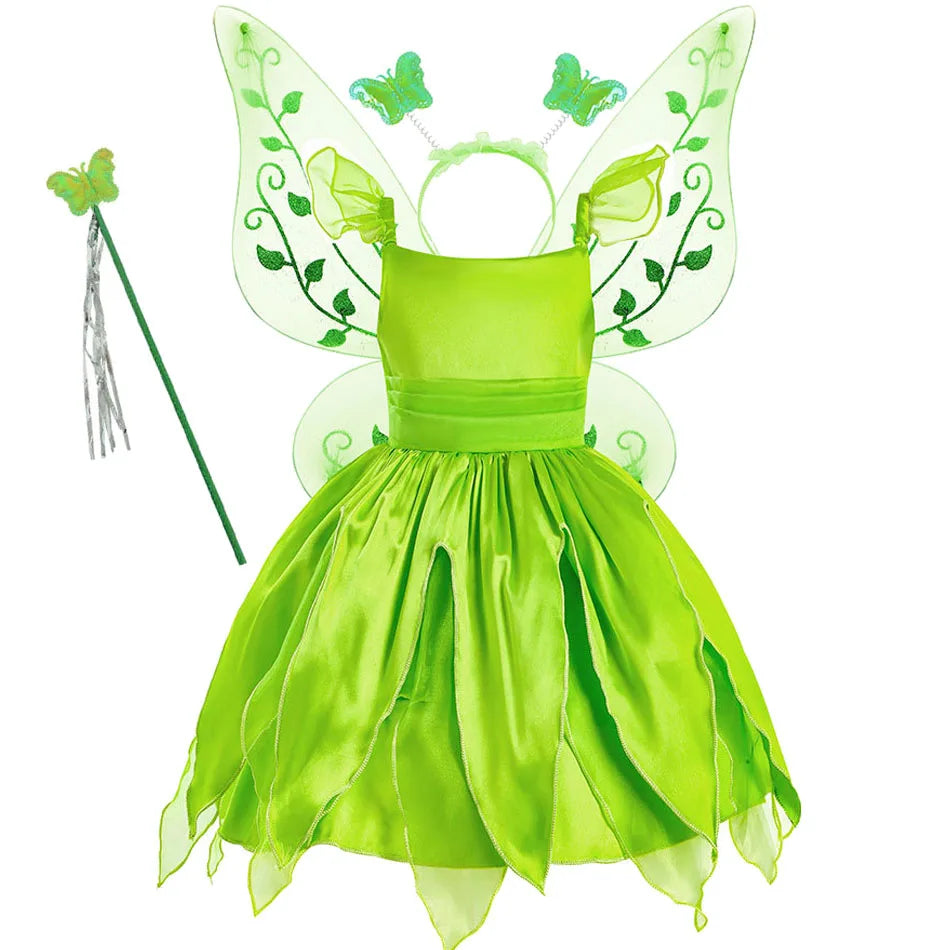 3-10 Jahre Kinder Feenkleid Kinder Cosplay Abend Fantasie Baby Rüschen Karneval Kostüm Prinzessin Grün Party Kleidung 2023 Neu.
