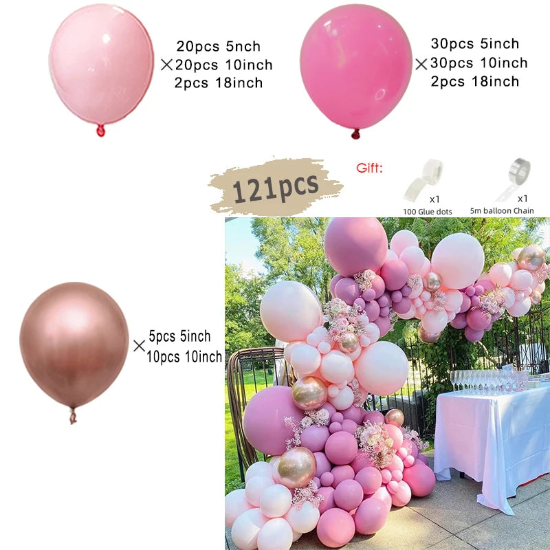 Macaron Rosa Ballon Girlande Bogen Kit Hochzeit Geburtstag Party Dekor Kinder Roségold Latex Ballons Babyparty Dekorationen Kette