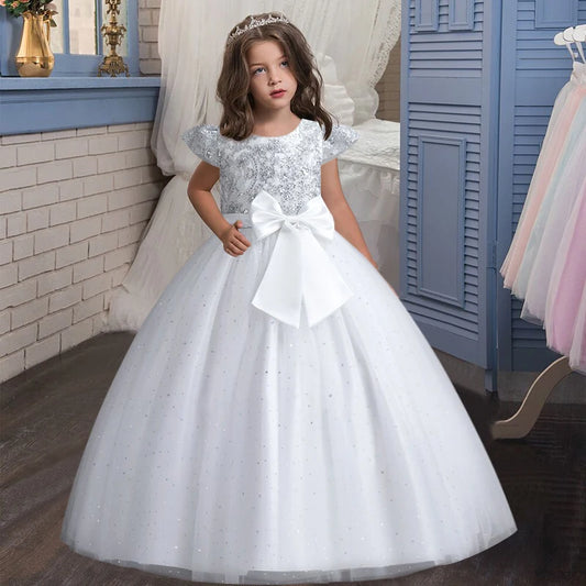4-12 Jahre altes Mädchen Kleid Geburtstags feier Tanz Performance Kleidung Pailletten Kleid Mädchen Hochzeit Brautjungfer Party Abendkleid.