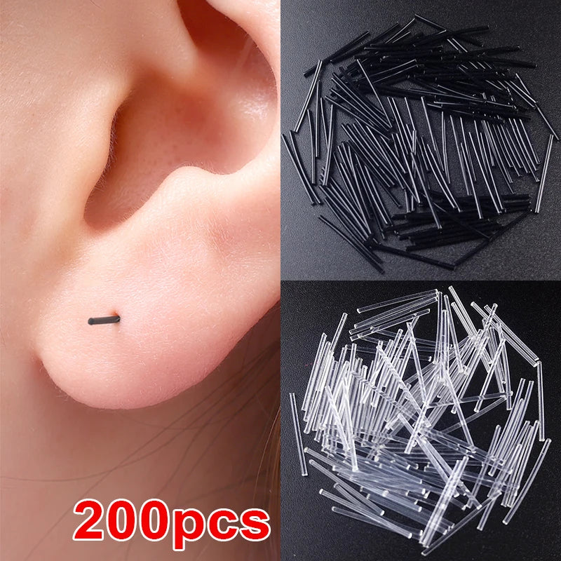 Invisible Plastic Soft Stud Earrings Hypoallergenic Simple Transparent Earring Piercing Retainer Ear Studs Pins Jewelry.