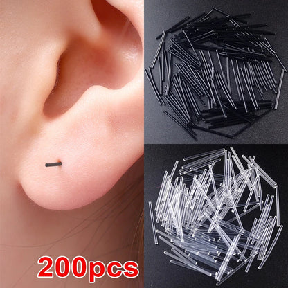 Invisible Plastic Soft Stud Earrings Hypoallergenic Simple Transparent Earring Piercing Retainer Ear Studs Pins Jewelry.