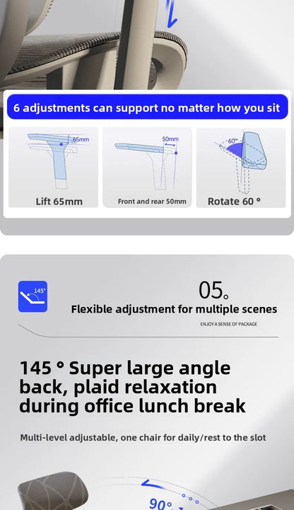 Ergonomischer Stuhl Heimcomputerstuhl Bequemer sitzender Bürostuhl Rücksitz Arbeitszimmer Schreibtisch E-Sport-Studienstuhl