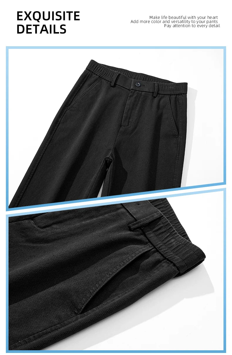 Mens Lyocell Straight Loose Elastic Waist Jeans 2025 Autumn Winter Fashion Brand Comfortable Versatile Pants Plus Size 5XL.