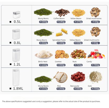 Sealed Plastic Food Storage Box Cereal Candy Dried Jars with Lid Fridge StorageTank Containers Household Items Kitchen Organizer.