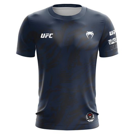 UFC Summer Breathable Combat Boxing Training Uniform MMA Fighting Men's T-shirt Short Sleeve Loose Top Casual Quick Drying Tees.