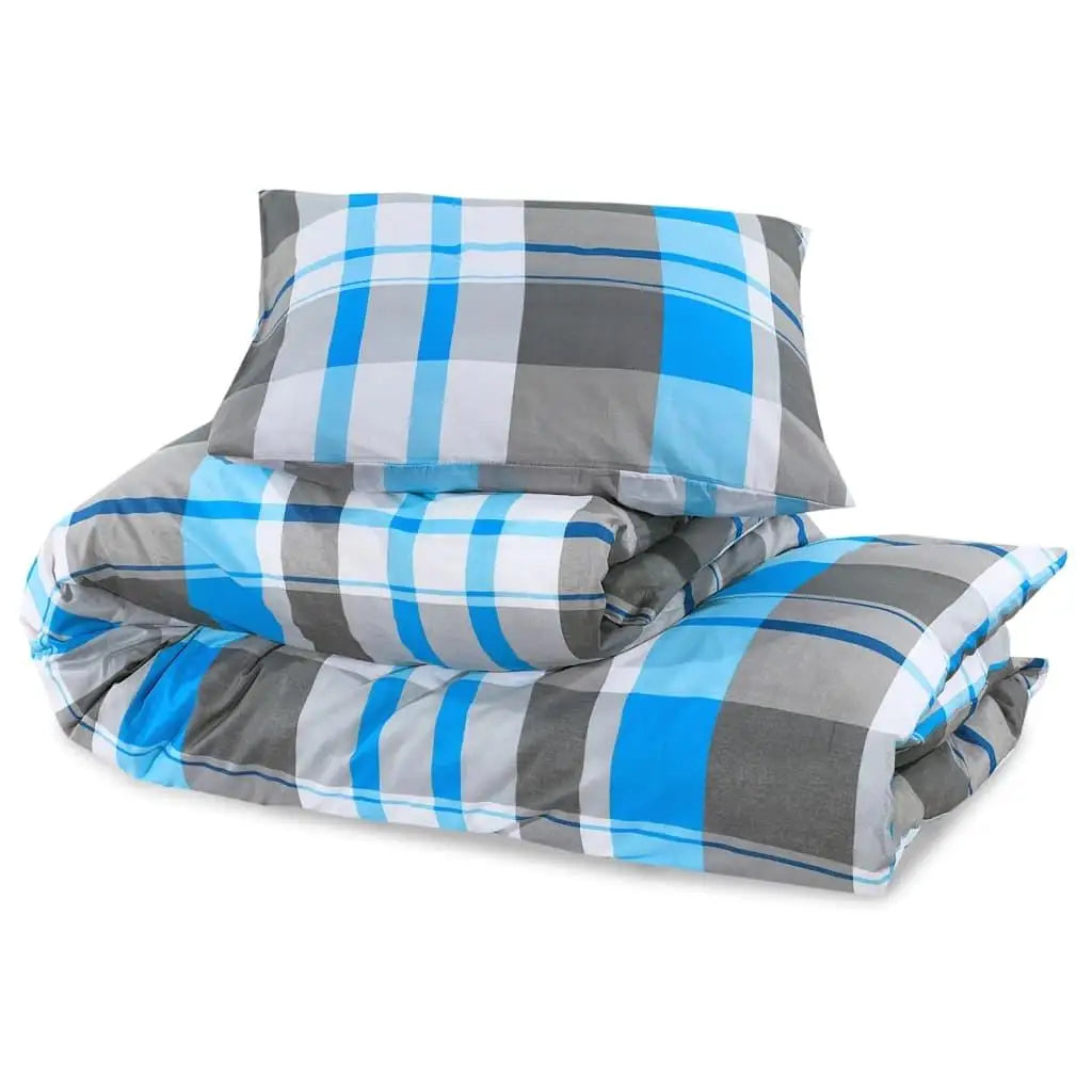Luxury Blue and Grey Bedding Set 200x200 cm Soft Cotton Comfortable Home Decor.