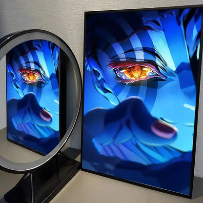Japanese Anime Akaza D-Demon Slayer Poster High Quality Dorm Living Room Aesthetic Wall Decoration Painting Stickers Gift.