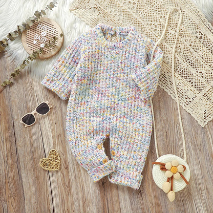 Winter Baby Mädchen Strampler Herbst Rundhals Langarm Gestrickte Neugeborenen Ein Stück Overalls Outfits 0-18m Kleinkind kleidung.