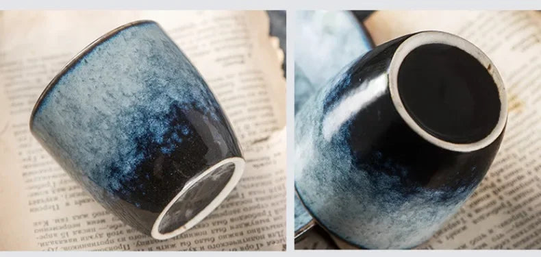 Japanese Ceramic TeaCup Stoneware Mug Soup Cup for Tea Ceremony Minimalist Style Hotel Home Decoration Heat-resistant Thickened.