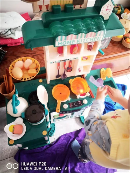 Children's Home Cooking Simulator Kitchen Set Kitchen Girls Cooking Spray Dining Table Toys Christmas Gifts.