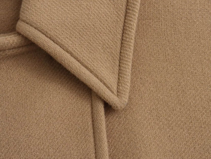 ZBZA Damen Schräge Knopf Lose Fledermausärmel Jacke Mantel Revers Langarm Doppeltasche Warm Solide Farbe Vintage Oberbekleidung Herbst Winter Neue Weibliche Chic Mantel